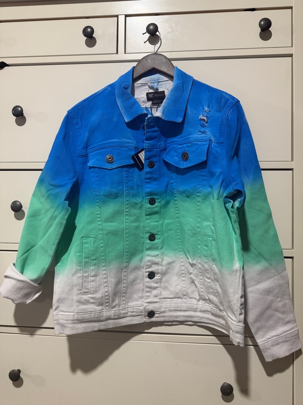 Ombré denim button up
